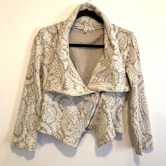 Anthropologie Moth Paisley Gust Moto Zip Knit - Picture 2 of 7
